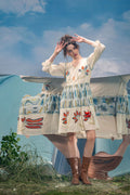 Ivory Bloom Embroidered Dress