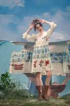 Ivory Bloom Embroidered Dress
