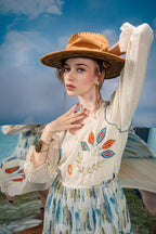 Ivory Bloom Embroidered Dress