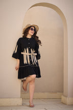 Midnight Mirage Shirt Dress