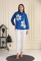 Azure Bloom Floral Shirt