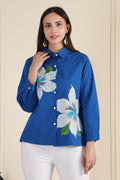 Azure Bloom Floral Shirt