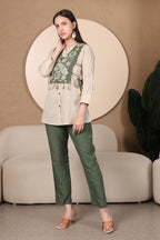Sage Bloom Embroidered Co-Ord Set