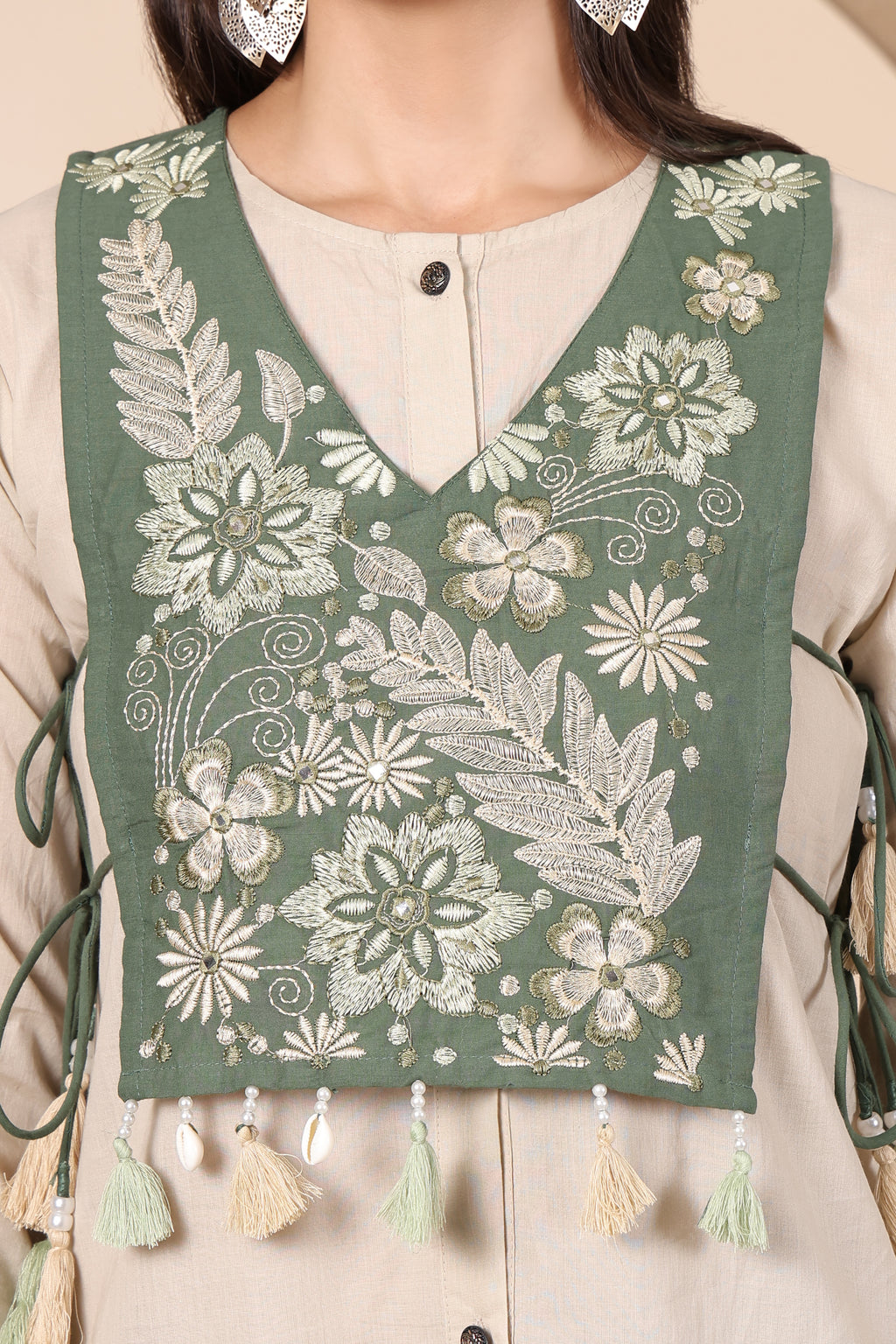 Sage Bloom Embroidered Co-Ord Set