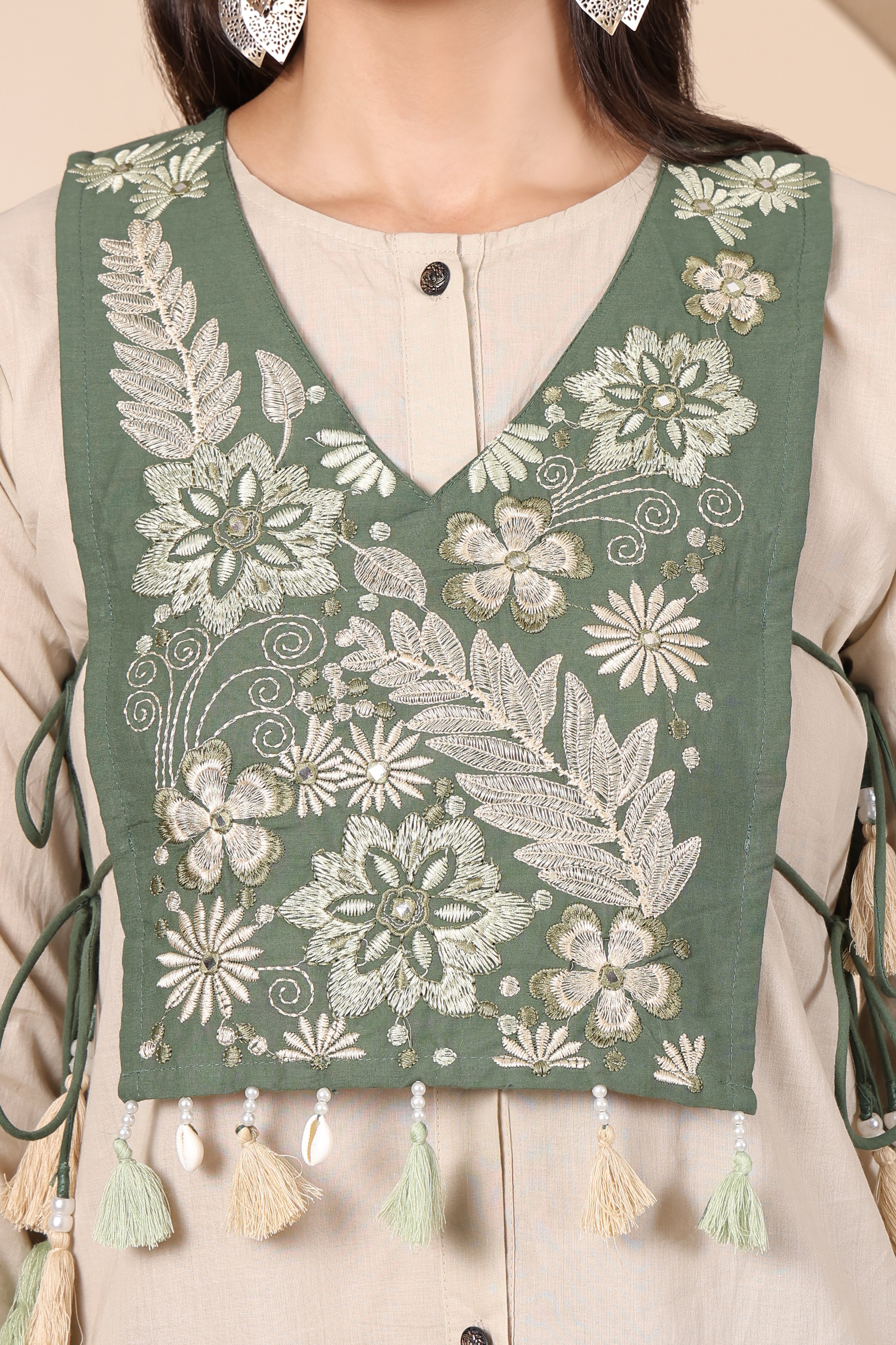 Sage Bloom Embroidered Co-Ord Set