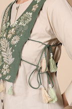 Sage Bloom Embroidered Co-Ord Set