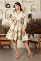 Ivory Botanical Bloom Tiered Dress