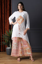 Ivory Paisley Patchwork Kurta Palazzo Set