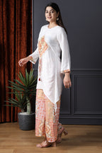 Ivory Paisley Patchwork Kurta Palazzo Set
