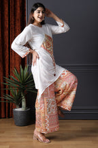 Ivory Paisley Patchwork Kurta Palazzo Set