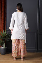 Ivory Paisley Patchwork Kurta Palazzo Set