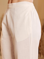 Pink Embroidered Shirt With White Pants Set
