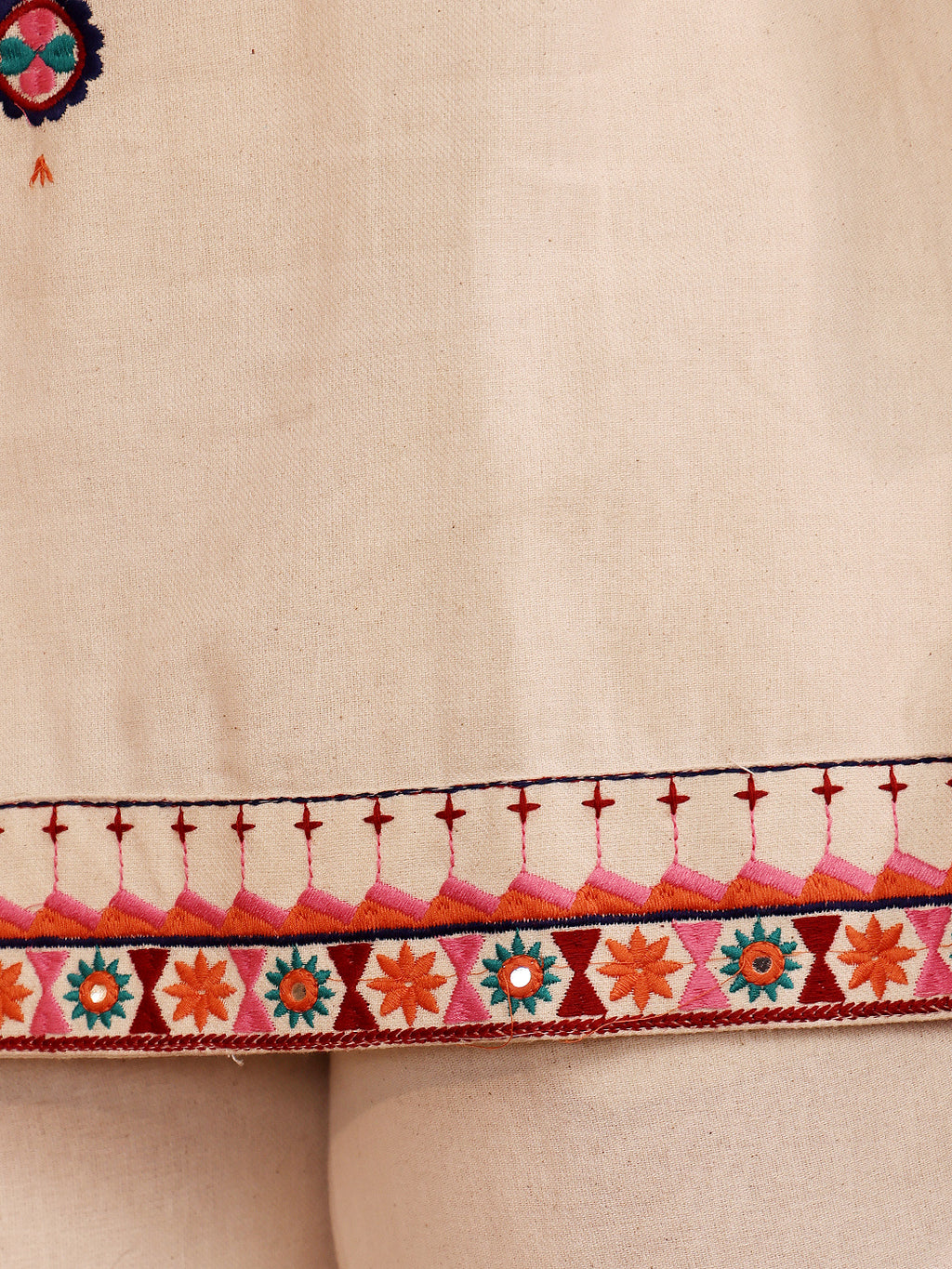 White Embroidered Ethnic Co-Ord Set For Women