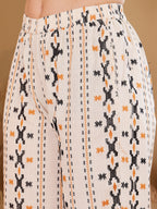 Printed Ethnic Palazzo Pants With Matching Shirt Set For Women