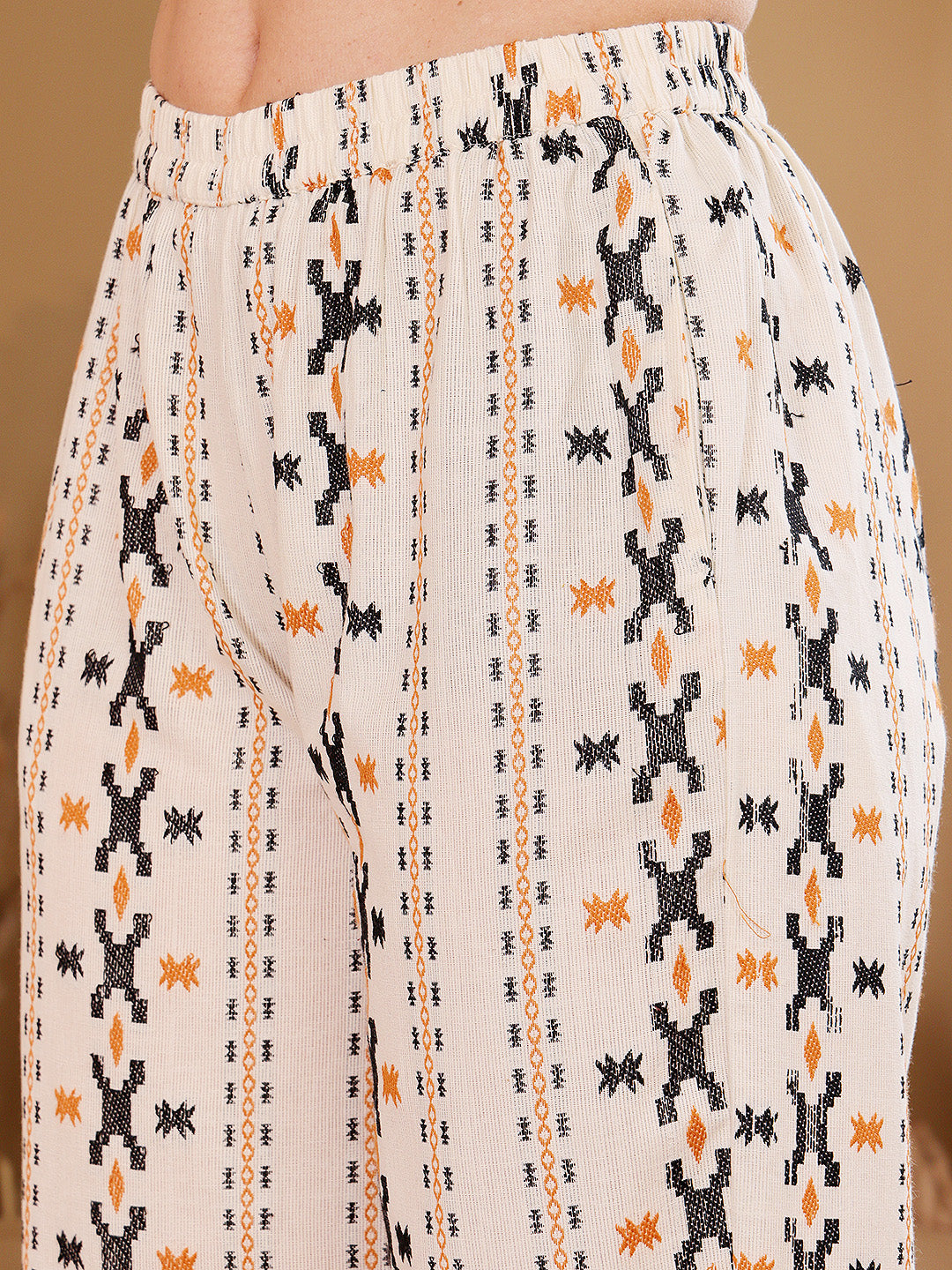 Printed Ethnic Palazzo Pants With Matching Shirt Set For Women