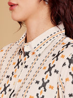 Printed Ethnic Palazzo Pants With Matching Shirt Set For Women