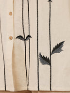 White Floral Embroidered Kurta And Palazzo Set For Women