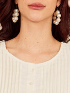 Cream Floral Print A Line Dress With Pintuck Detailing