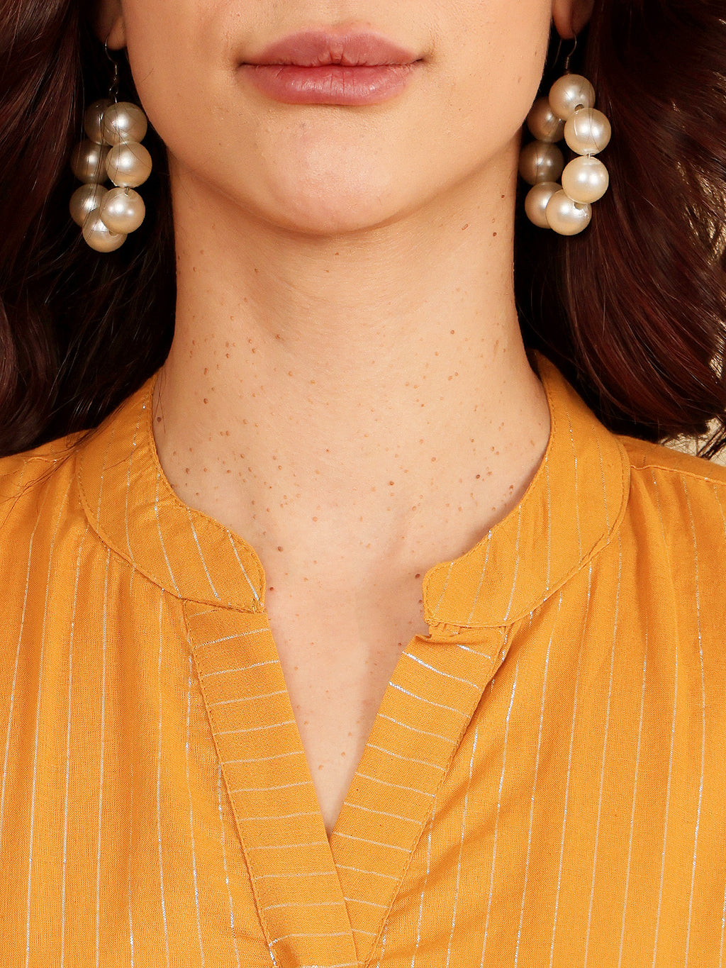Mustard Yellow Embroidered Midi Dress With Belt